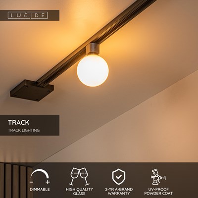 Lucide TRACK TYCHO Track spot - 1-circuit Track lighting system - 1xG9 - Opal (Extension)